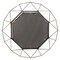 Decorative Antique Gold 28.3" Geometric Metal Wire Frame Hanging Wall Mirror with Mounting Brackets, Modern Decor for the Living Room, Bedroom, Bathroom, Hallway, and Entryway